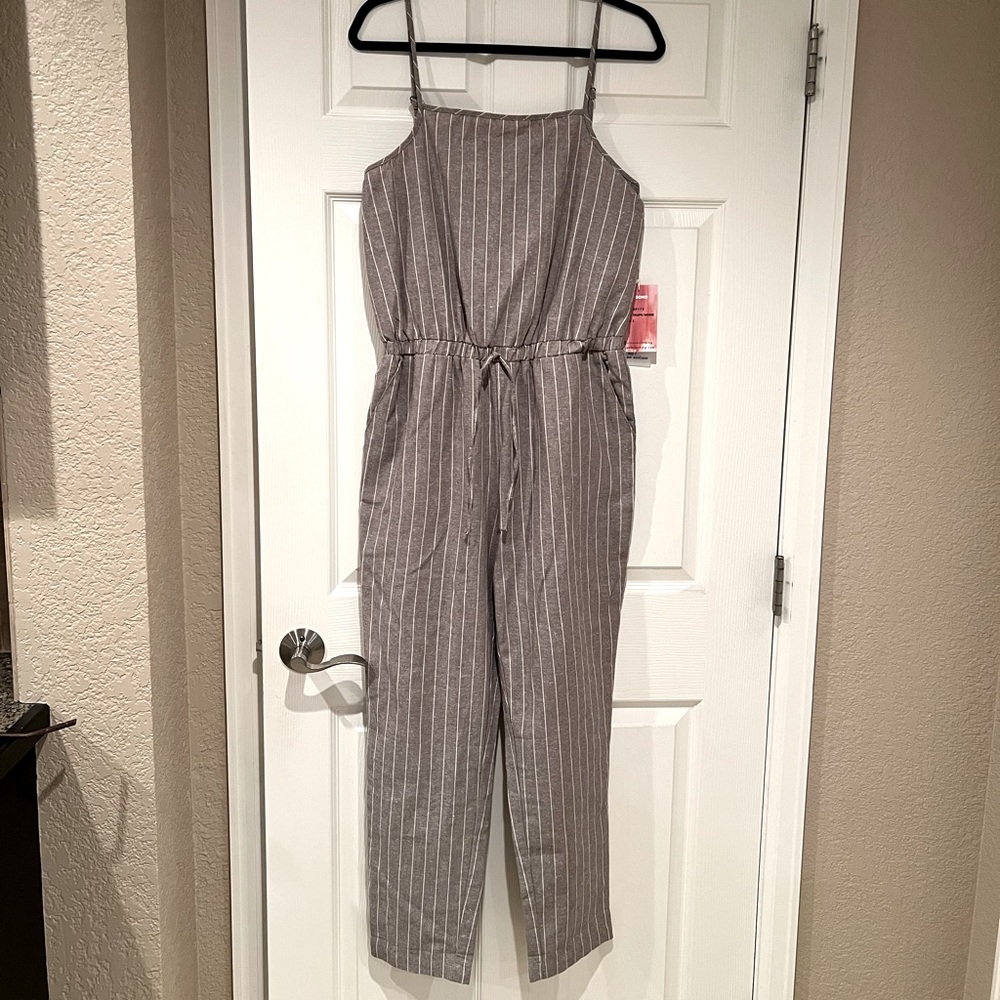NWT Linen stripe jumpsuit
